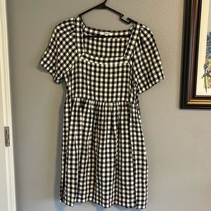 Madewell linen-blend gingham mini dress, size smal